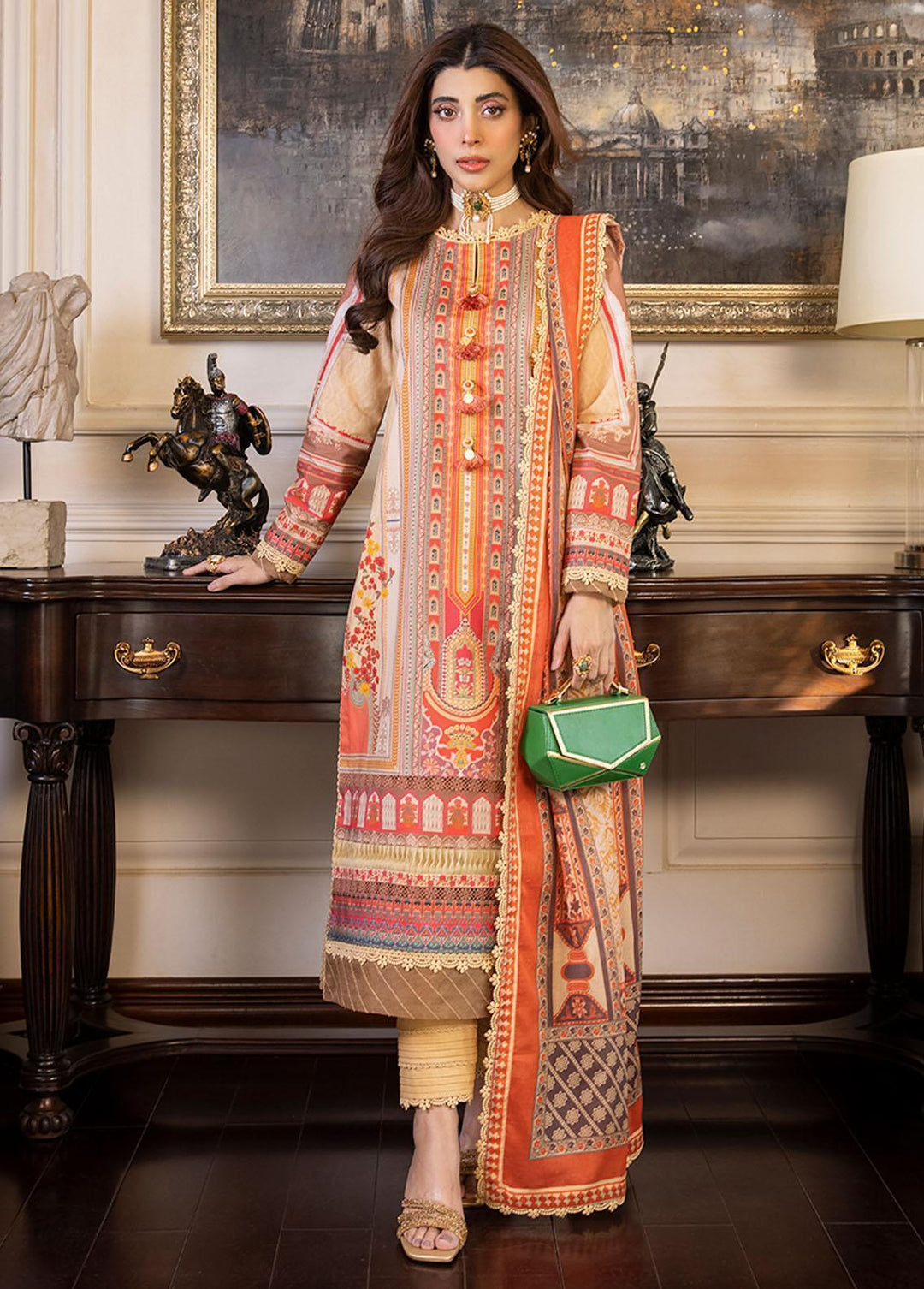 Asim Jofa Printed Lawn Suits Unstitched 2 Piece AJ23P AJS-33 - Summer Collection