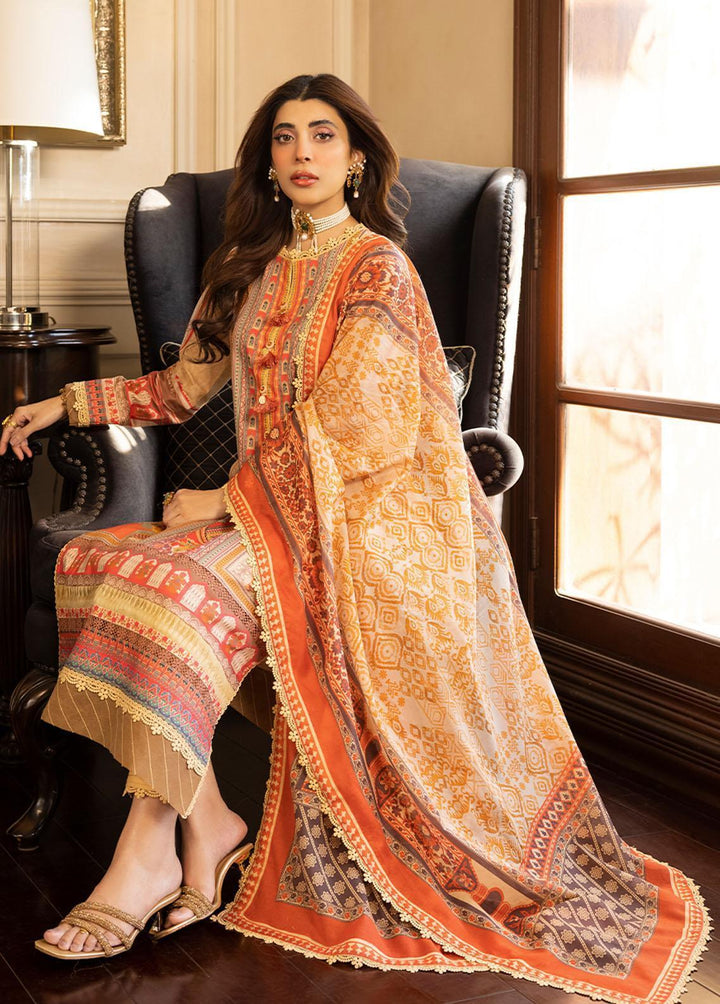 Asim Jofa Printed Lawn Suits Unstitched 2 Piece AJ23P AJS-33 - Summer Collection