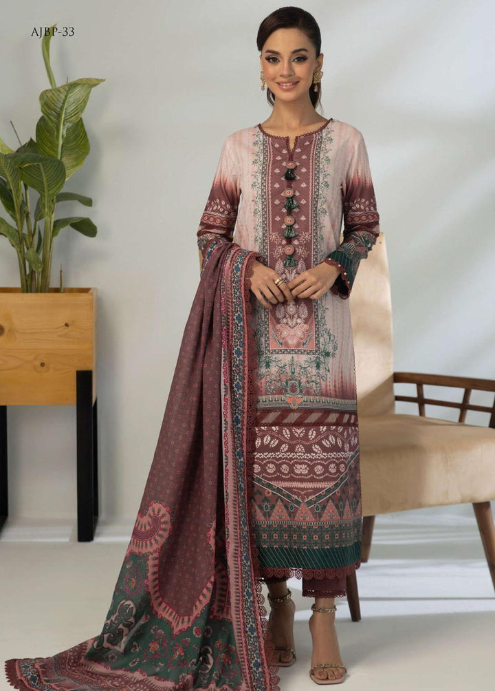 Asim Jofa Printed Lawn Suits Unstitched 3 Piece AJ23-P2 AJBP-33 - Summer Collection