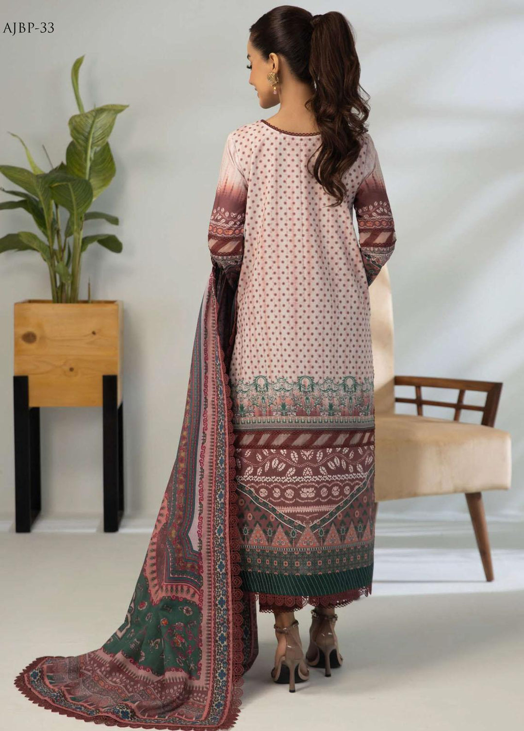 Asim Jofa Printed Lawn Suits Unstitched 3 Piece AJ23-P2 AJBP-33 - Summer Collection