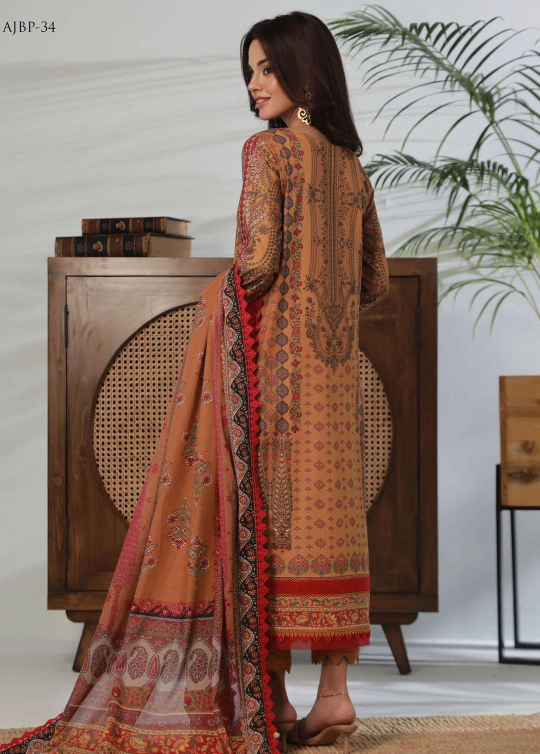 Asim Jofa Printed Lawn Suits Unstitched 3 Piece AJ23-P2 AJBP-34 - Summer Collection