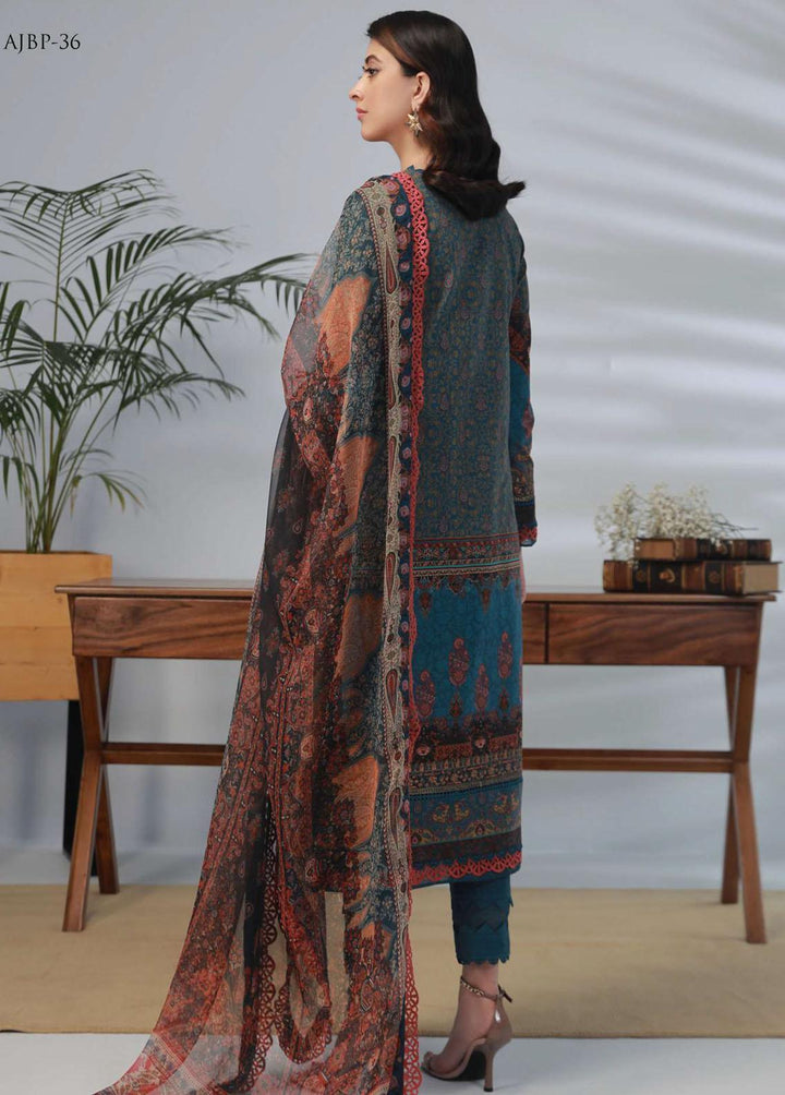 Asim Jofa Embroidered Lawn Suits Unstitched 3 Piece AJ23-P2 AJBP-36 - Summer Collection