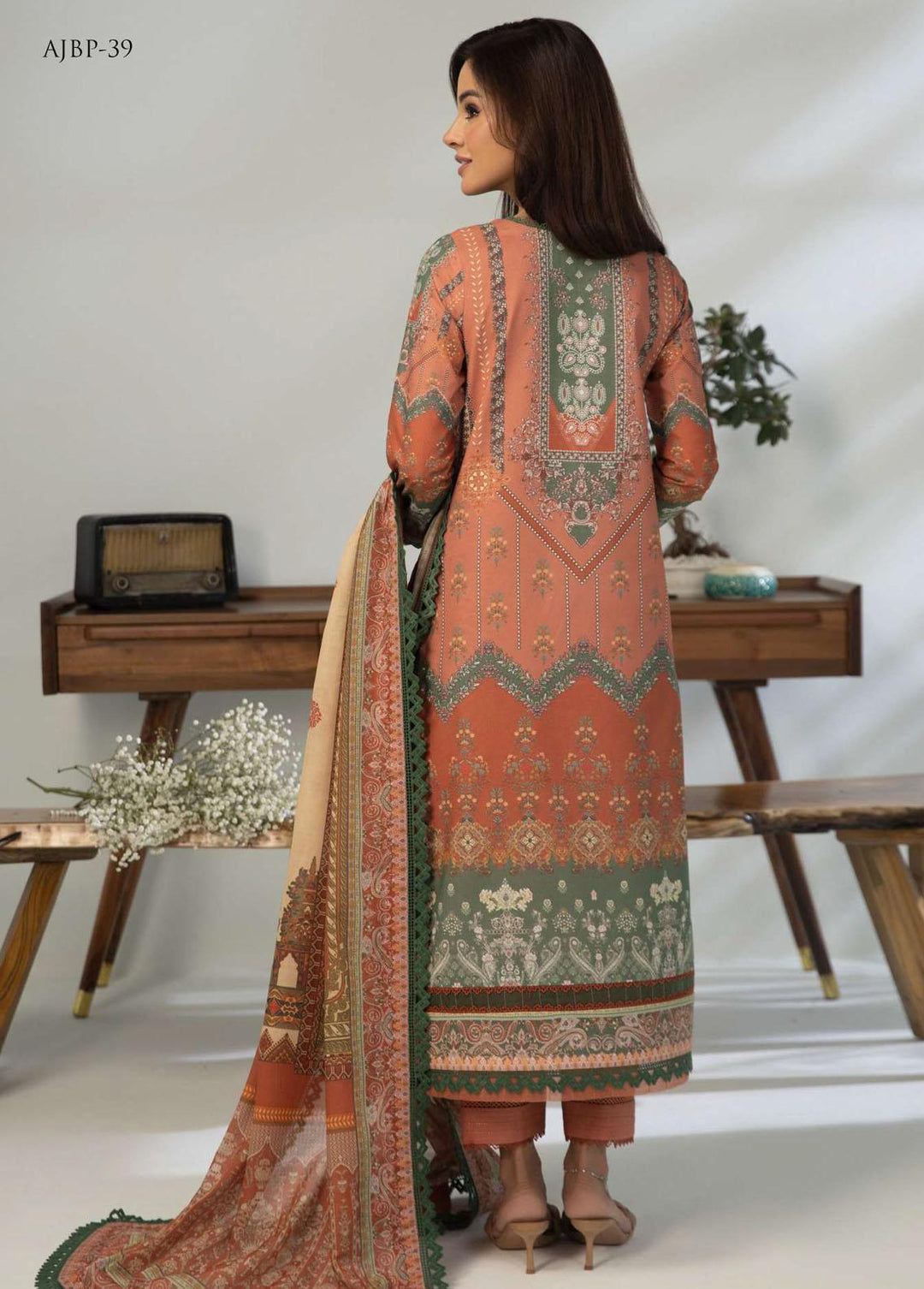 Asim Jofa Embroidered Lawn Suits Unstitched 3 Piece AJ23-P2 AJBP-39 - Summer Collection