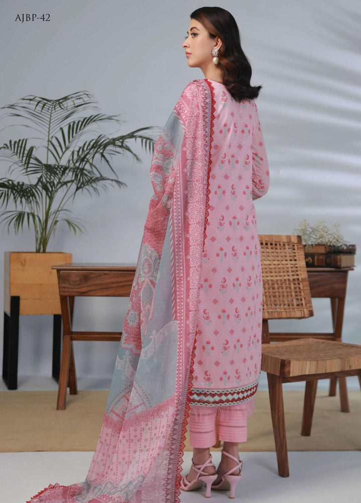 Asim Jofa Embroidered Lawn Suits Unstitched 3 Piece AJ23-P2 AJBP-42 - Summer Collection