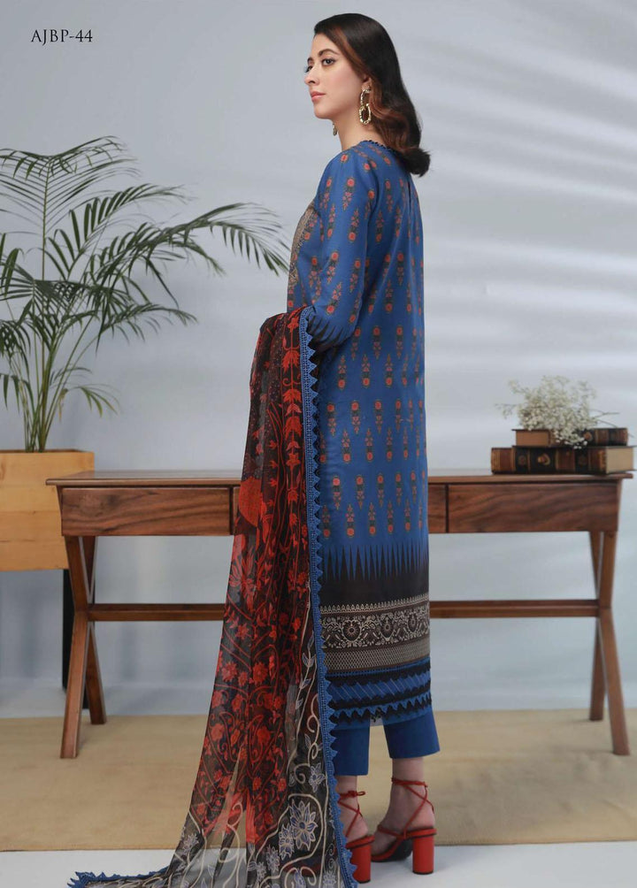 Asim Jofa Embroidered Lawn Suits Unstitched 3 Piece AJ23-P2 AJBP-44 - Summer Collection