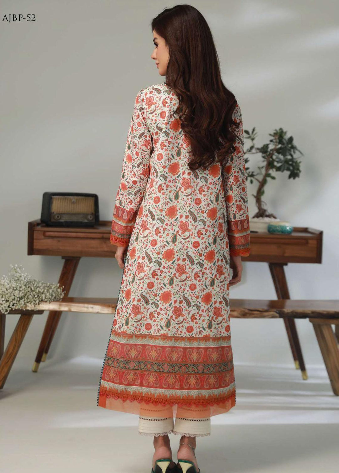 Asim Jofa Printed Lawn Suits Unstitched 2 Piece AJ23-P2 AJBP-52 - Summer Collection