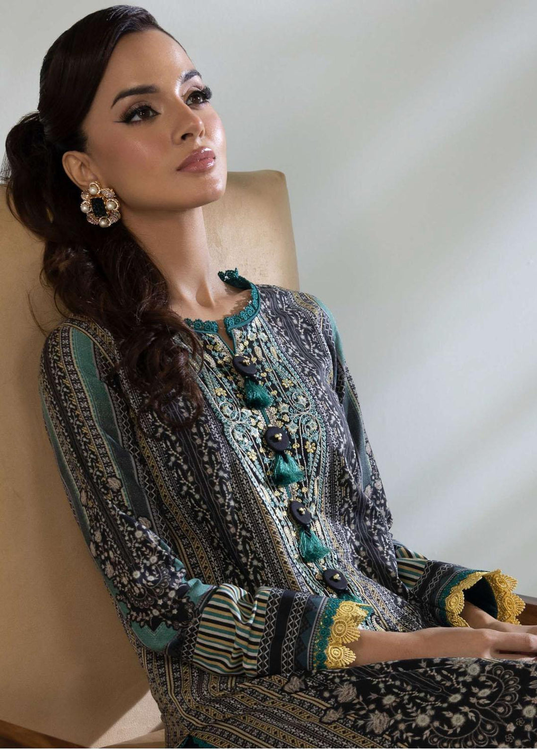 Asim Jofa Embroidered Lawn Suits Unstitched 2 Piece AJ23-P2 AJBP-54 - Summer Collection