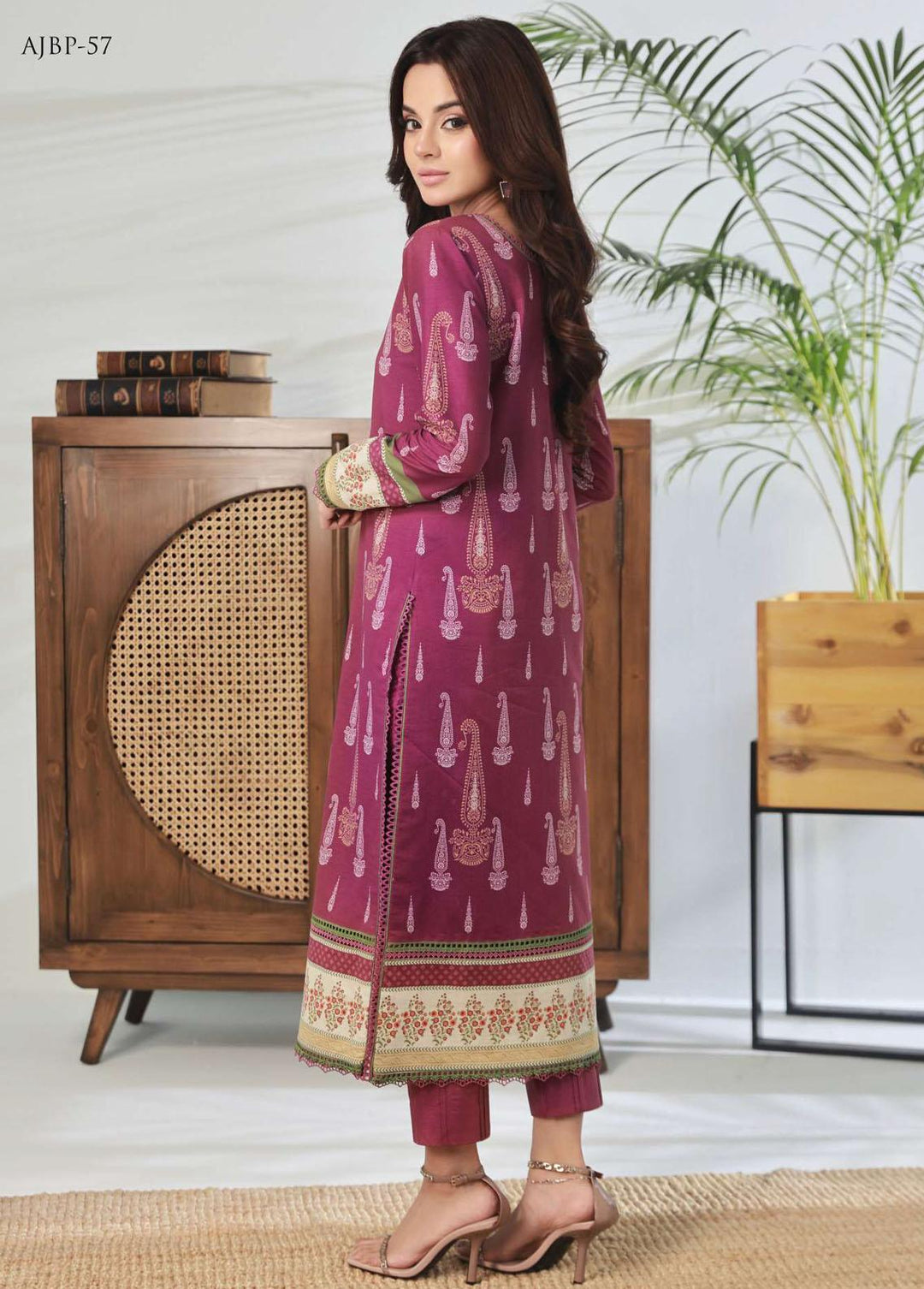 Asim Jofa Printed Lawn Suits Unstitched Kurti AJ23-P2 AJBP-57 - Summer Collection