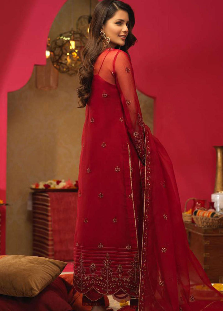 Asim Jofa Embroidered Net Suits Unstitched 3 Piece AJ21RF AJFC-21 - Festive Collection