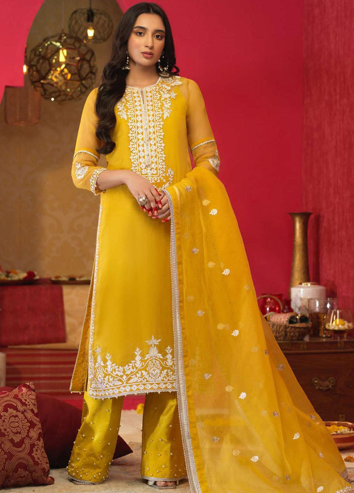 Asim Jofa Embroidered Organza Suits Unstitched 3 Piece AJ21RF AJFC-24 - Festive Collection