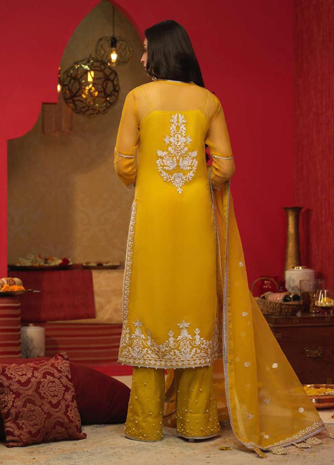 Asim Jofa Embroidered Organza Suits Unstitched 3 Piece AJ21RF AJFC-24 - Festive Collection