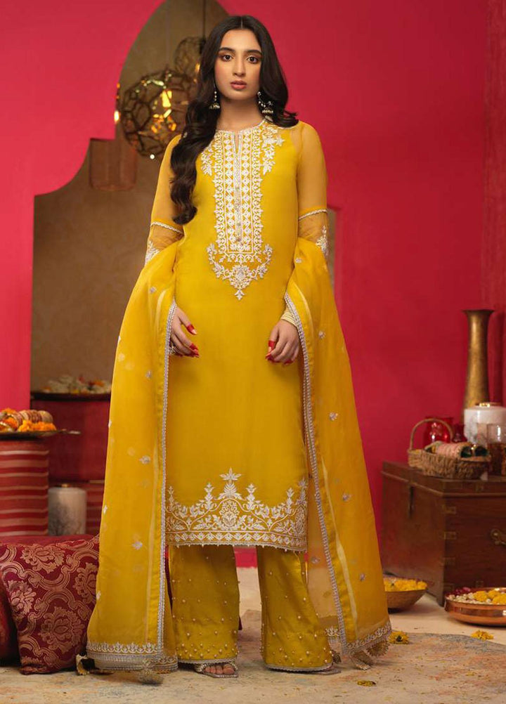 Asim Jofa Embroidered Organza Suits Unstitched 3 Piece AJ21RF AJFC-24 - Festive Collection