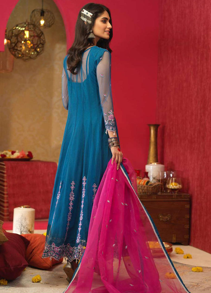 Asim Jofa Embroidered Net Suits Unstitched 3 Piece AJ21RF AJFC-25 - Festive Collection