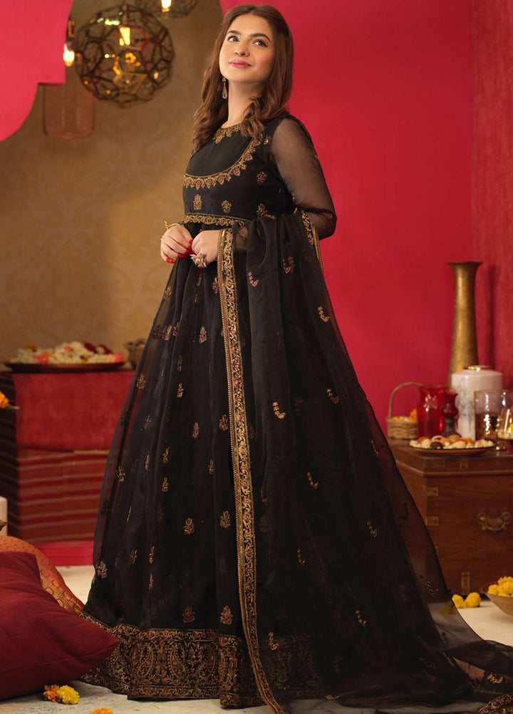 Asim Jofa Embroidered Organza Suits Unstitched 3 Piece AJ21RF AJFC-27 - Festive Collection