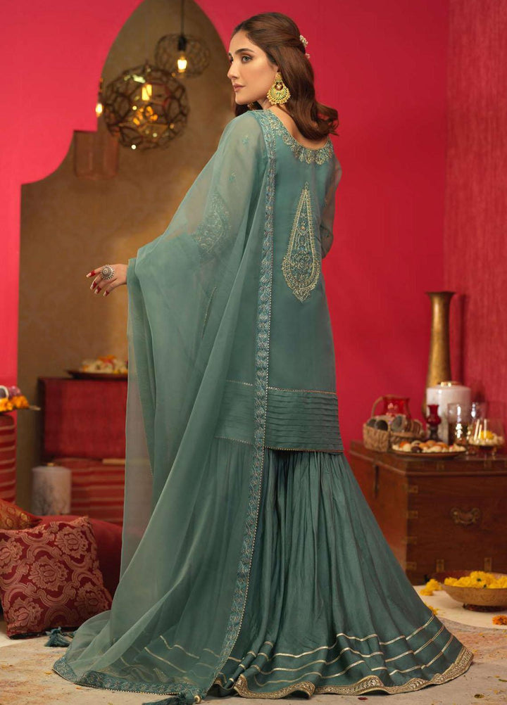 Asim Jofa Embroidered Organza Suits Unstitched 3 Piece AJ21RF AJFC-28 - Festive Collection