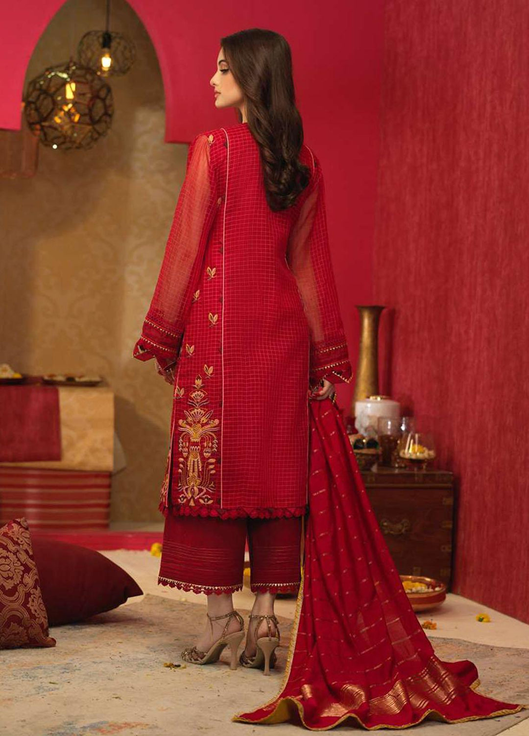 Asim Jofa Embroidered Organza Suits Unstitched 3 Piece AJ21RF AJFC-29 - Festive Collection