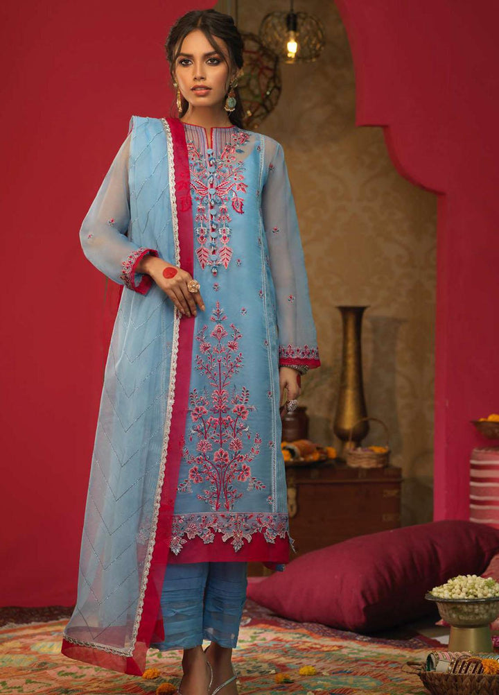 Asim Jofa Embroidered Net Suits Unstitched 3 Piece AJ21RF AJFC-32 - Festive Collection