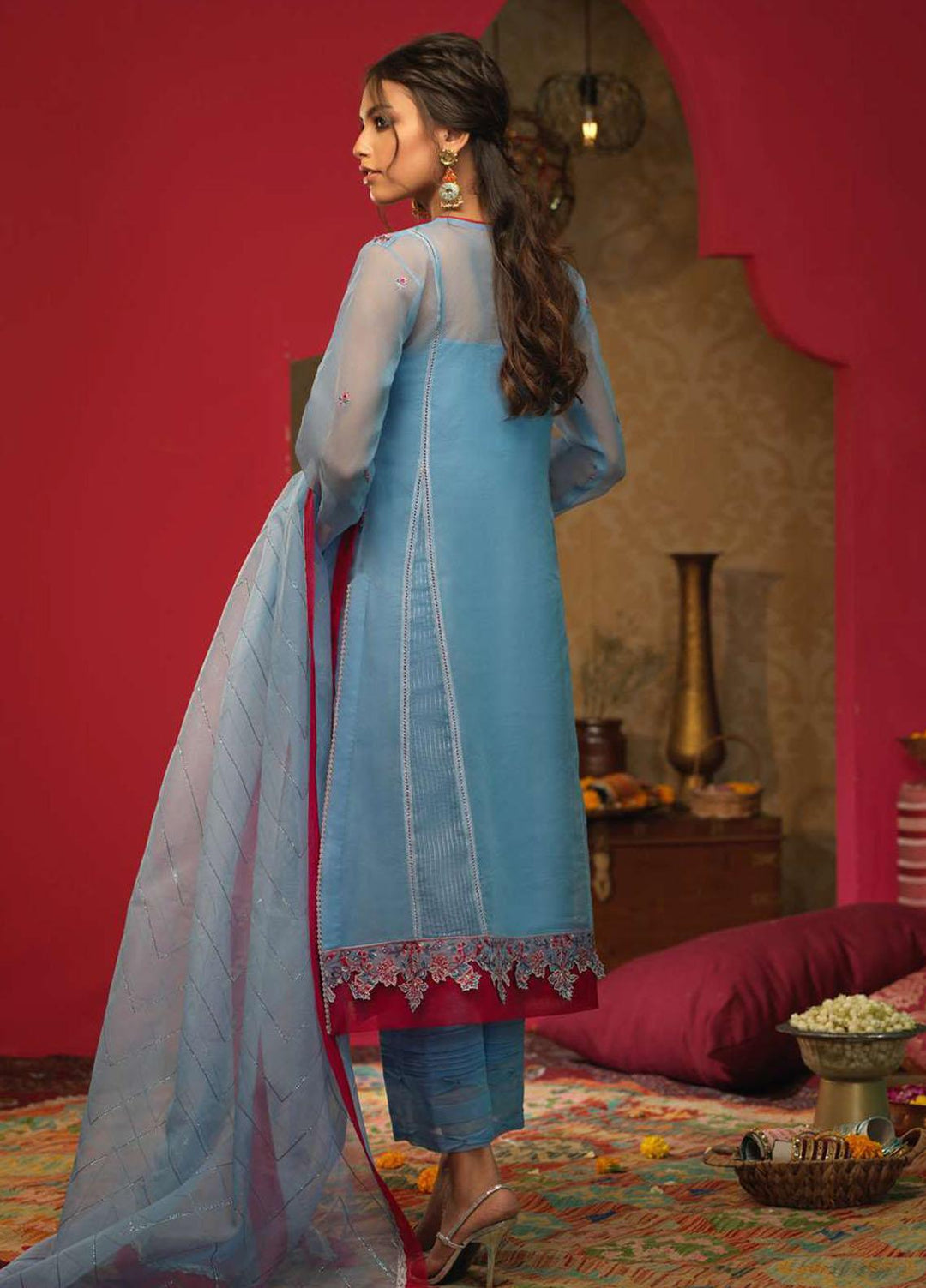 Asim Jofa Embroidered Net Suits Unstitched 3 Piece AJ21RF AJFC-32 - Festive Collection