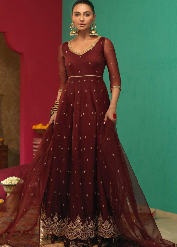 Asim Jofa Embroidered Organza Suits Unstitched 3 Piece AJ21RF AJFC-33 - Festive Collection