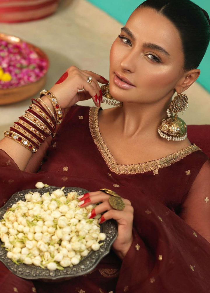 Asim Jofa Embroidered Organza Suits Unstitched 3 Piece AJ21RF AJFC-33 - Festive Collection