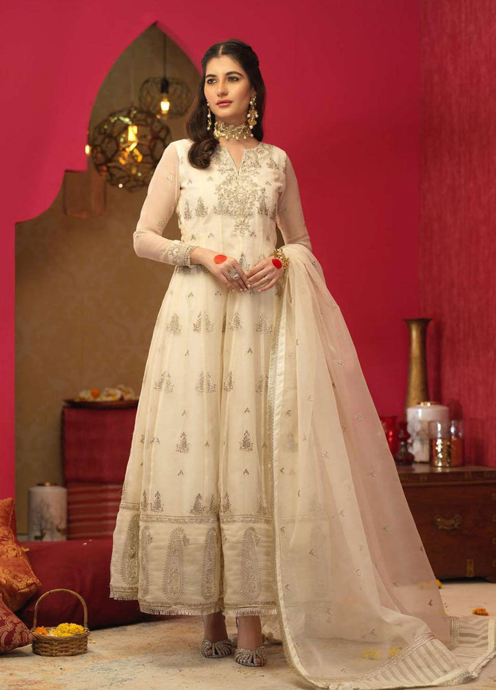 Asim Jofa Embroidered Organza Suits Unstitched 3 Piece AJ21RF AJFC-36 - Festive Collection