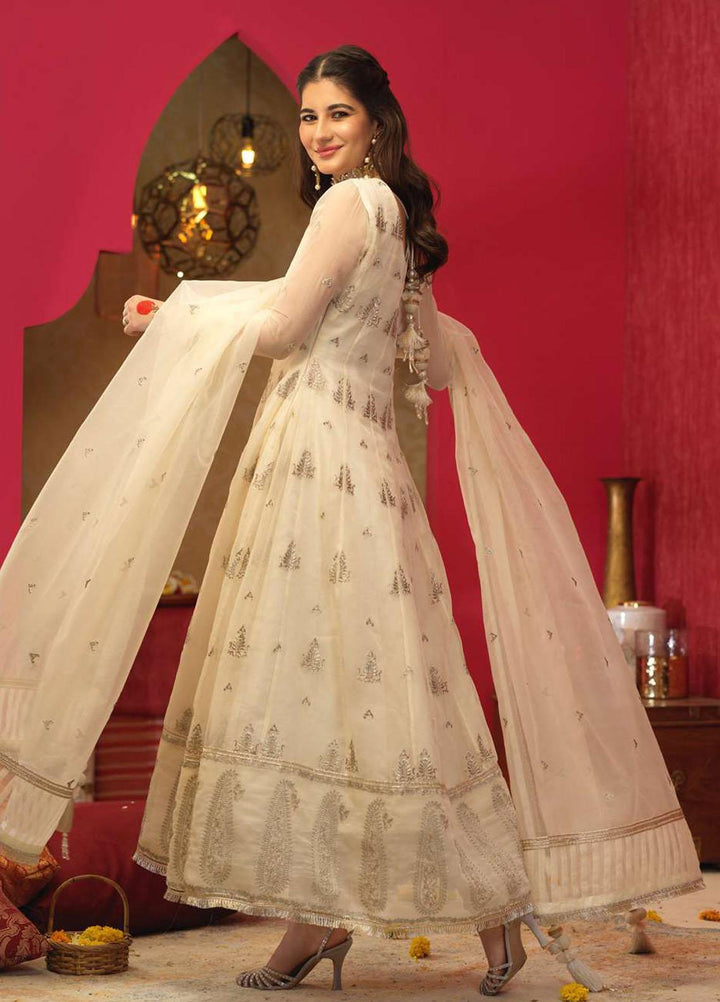 Asim Jofa Embroidered Organza Suits Unstitched 3 Piece AJ21RF AJFC-36 - Festive Collection