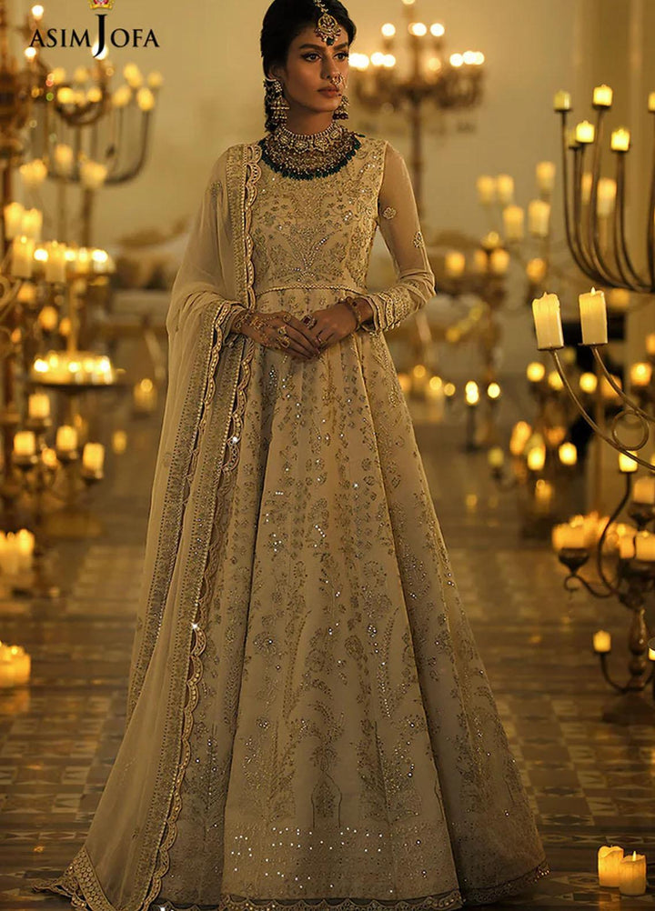 Sadqay Tumharay By Asim Jofa Embroidered Chiffon Suits Unstitched 3 Piece AJ22ST AJST-01 - Eid Collection