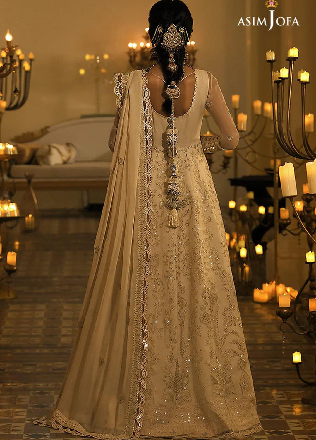 Sadqay Tumharay By Asim Jofa Embroidered Chiffon Suits Unstitched 3 Piece AJ22ST AJST-01 - Eid Collection