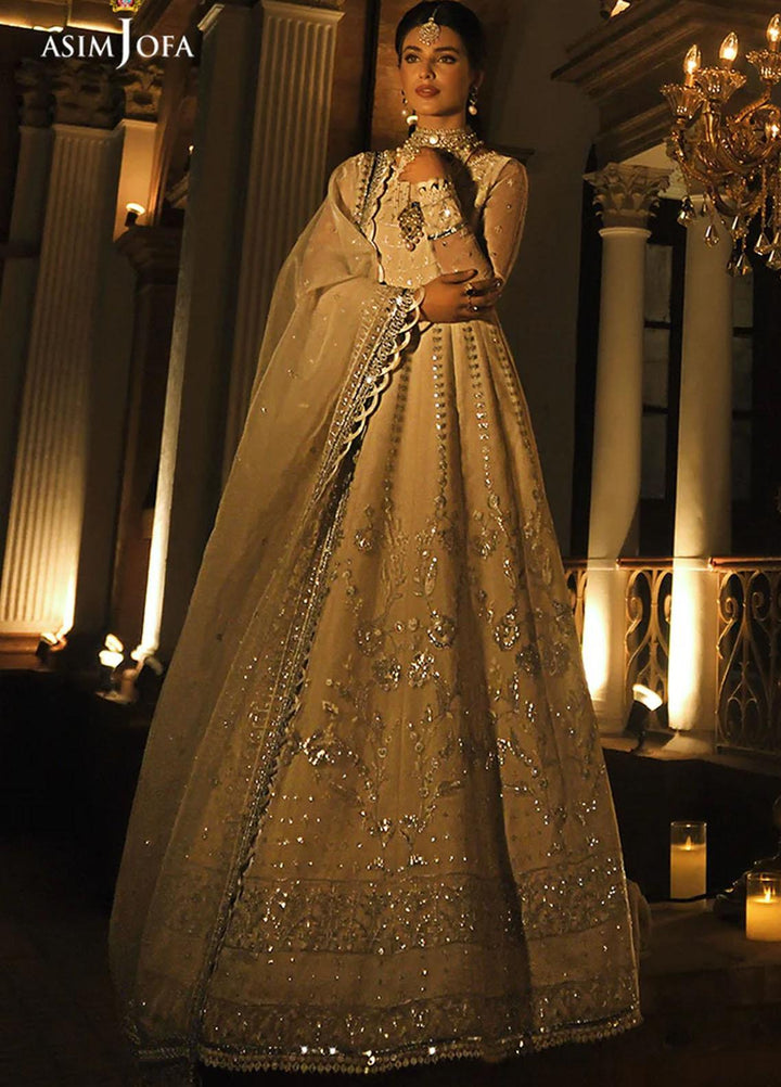 Sadqay Tumharay By Asim Jofa Embroidered Organza Suits Unstitched 3 Piece AJ22ST AJST-03 - Eid Collection