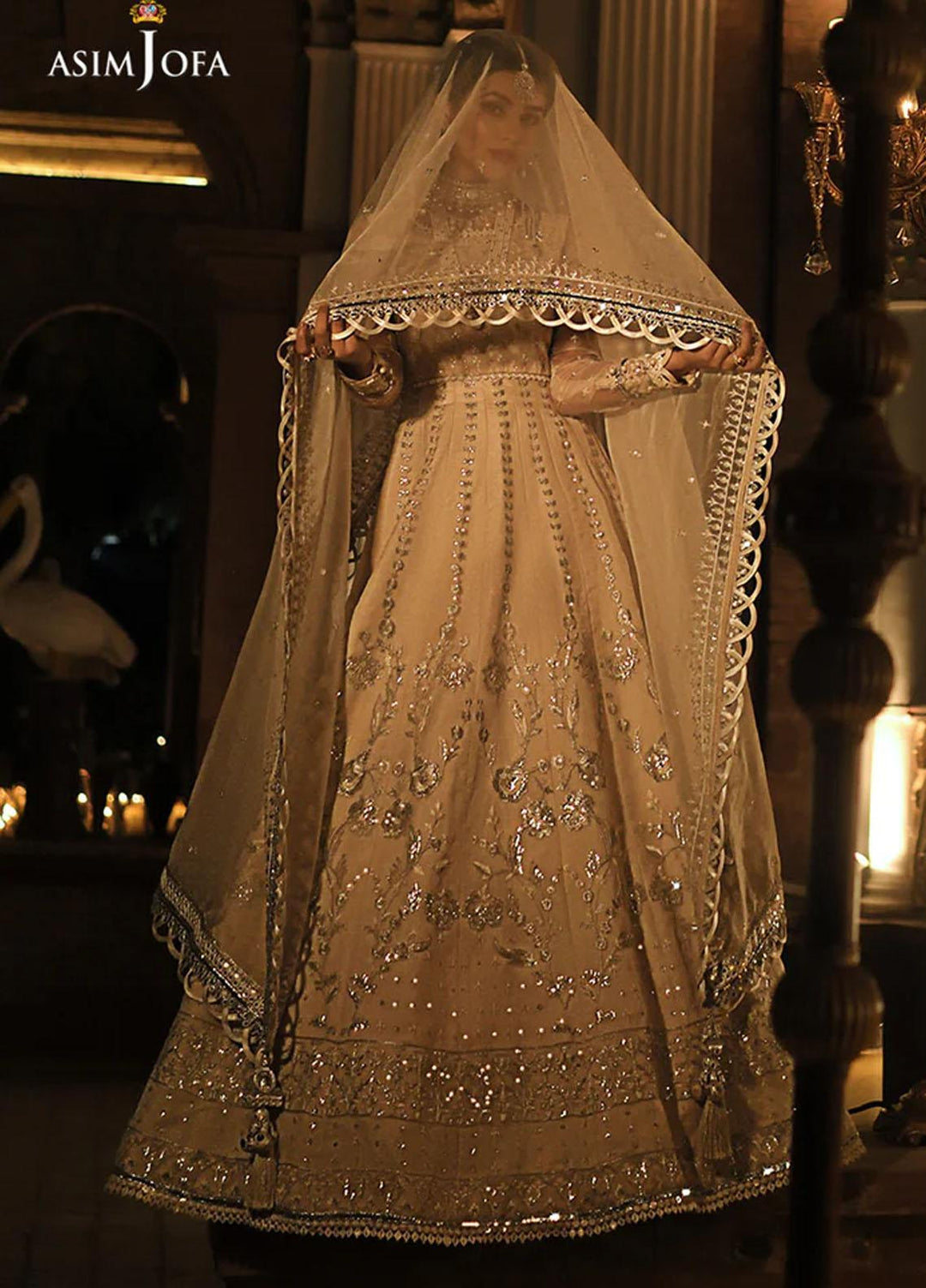 Sadqay Tumharay By Asim Jofa Embroidered Organza Suits Unstitched 3 Piece AJ22ST AJST-03 - Eid Collection