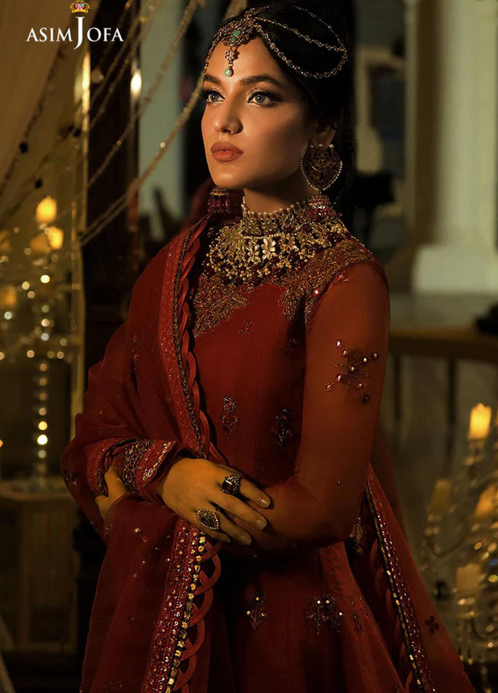 Sadqay Tumharay By Asim Jofa Embroidered Chiffon Suits Unstitched 3 Piece AJ22ST AJST-04 - Eid Collection