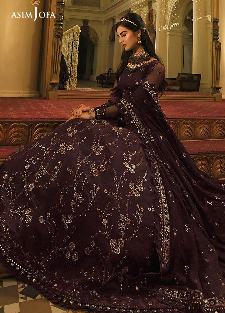 Sadqay Tumharay By Asim Jofa Embroidered Chiffon Suits Unstitched 3 Piece AJ22ST AJST-05 - Eid Collection