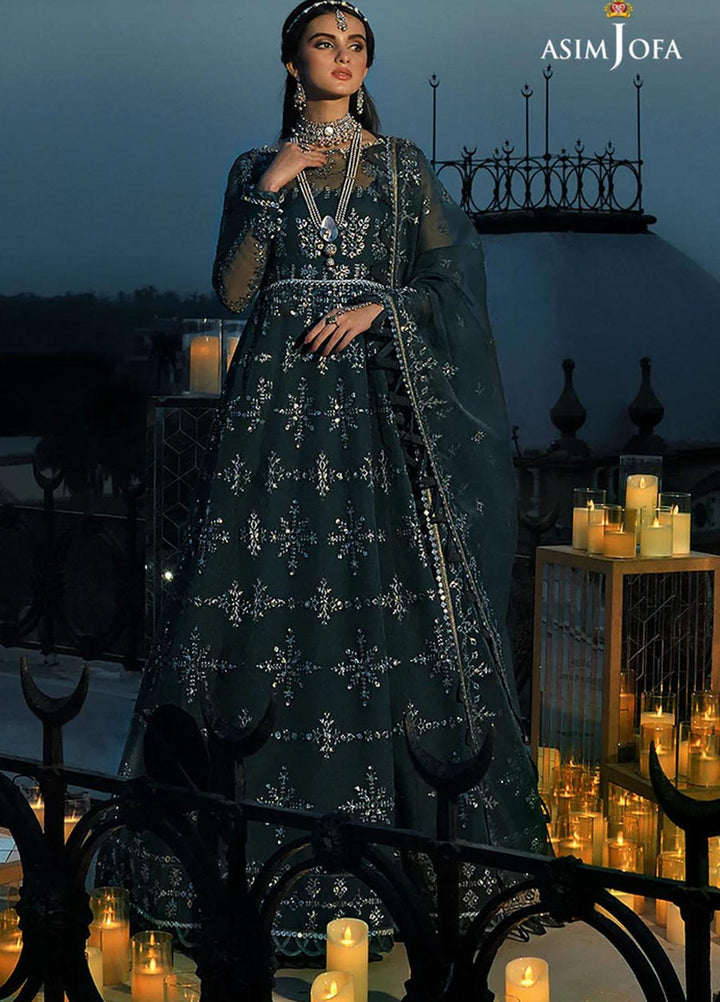 Sadqay Tumharay By Asim Jofa Embroidered Chiffon Suits Unstitched 3 Piece AJ22ST AJST-06 - Eid Collection