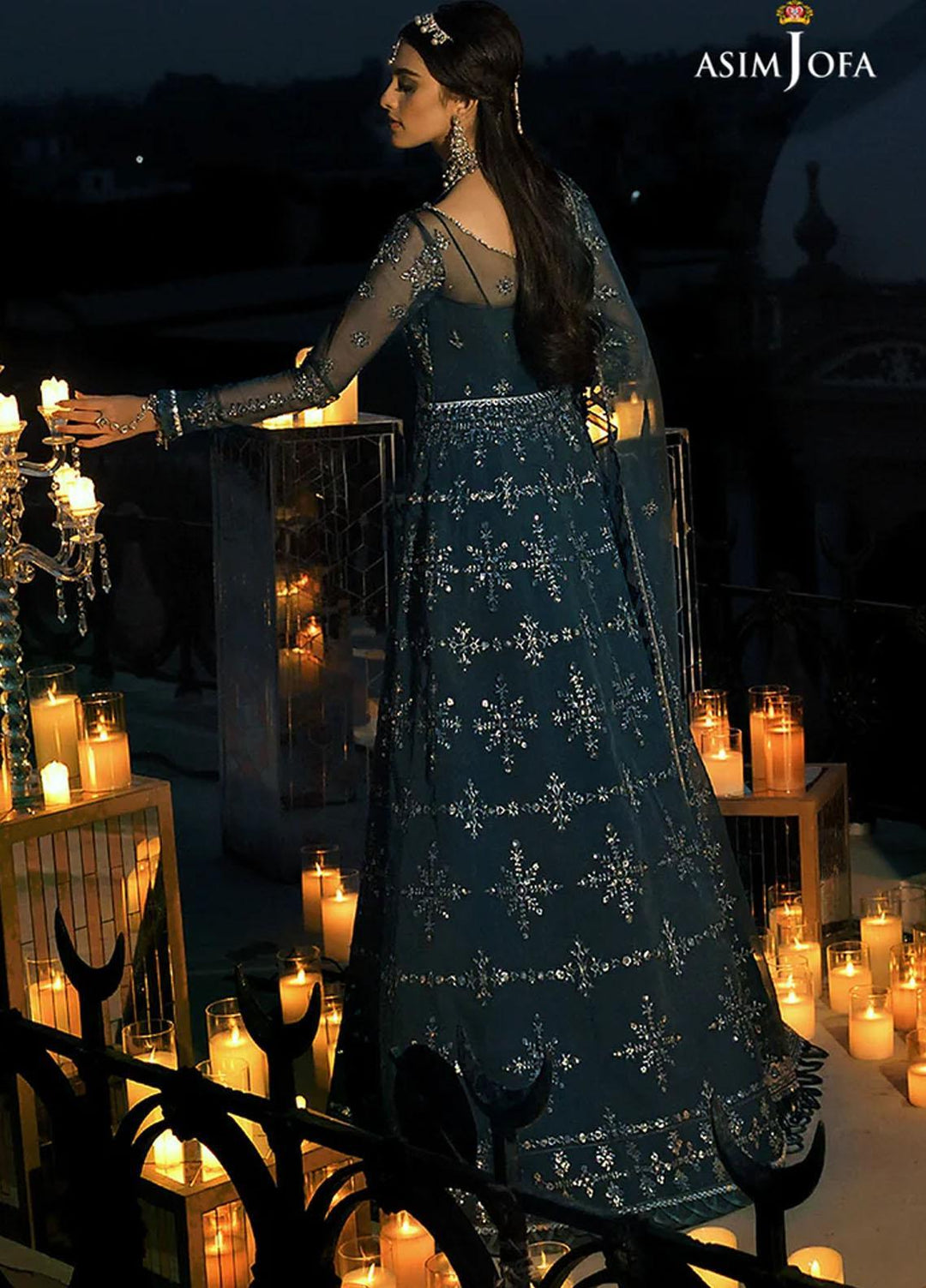 Sadqay Tumharay By Asim Jofa Embroidered Chiffon Suits Unstitched 3 Piece AJ22ST AJST-06 - Eid Collection