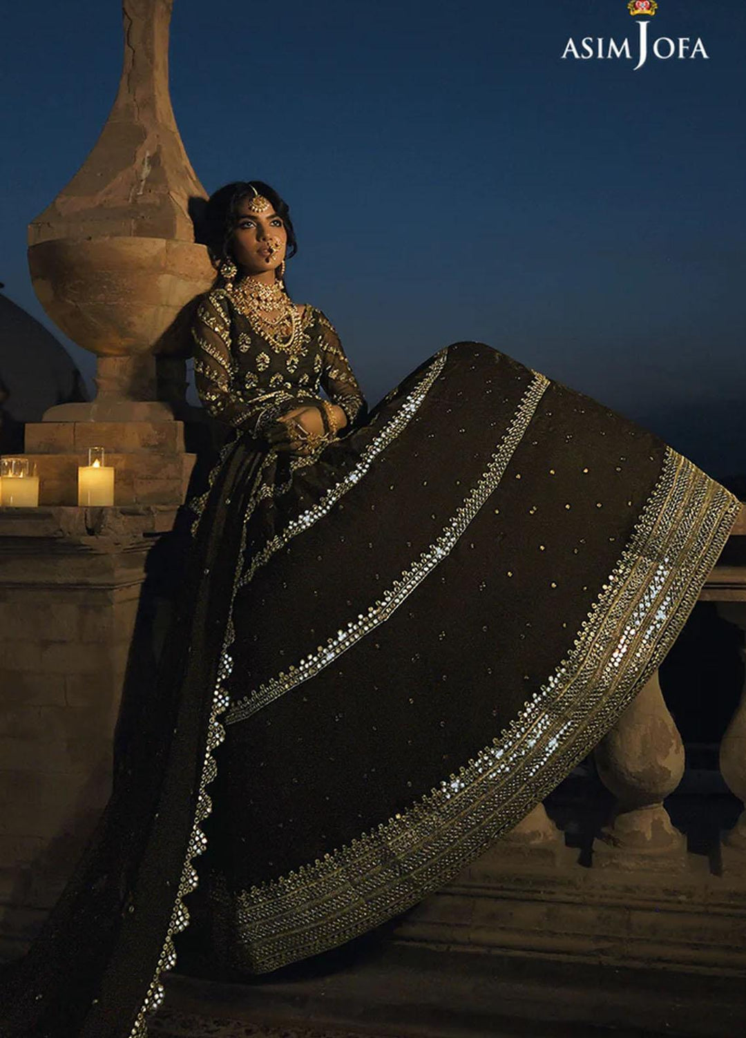 Sadqay Tumharay By Asim Jofa Embroidered Chiffon Suits Unstitched 3 Piece AJ22ST AJST-07 - Eid Collection