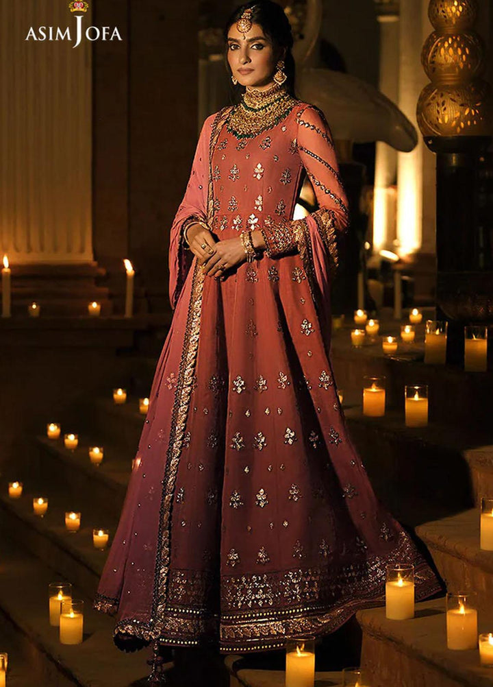 Sadqay Tumharay By Asim Jofa Embroidered Organza Suits Unstitched 3 Piece AJ22ST AJST-09 - Eid Collection