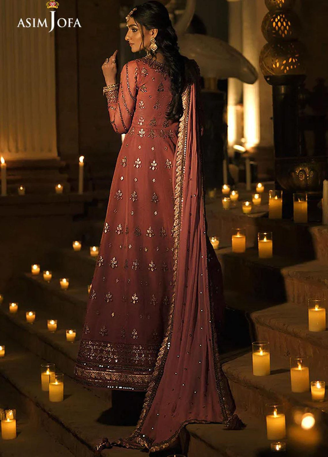 Sadqay Tumharay By Asim Jofa Embroidered Organza Suits Unstitched 3 Piece AJ22ST AJST-09 - Eid Collection