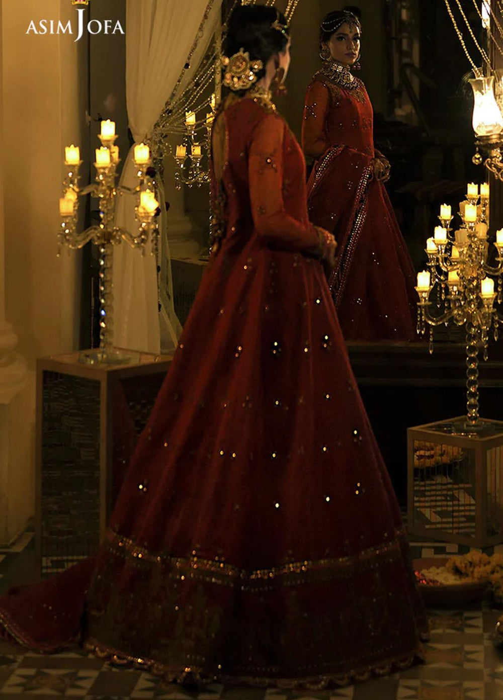 Sadqay Tumharay By Asim Jofa Embroidered Chiffon Suits Unstitched 3 Piece AJ22ST AJST-10 - Eid Collection