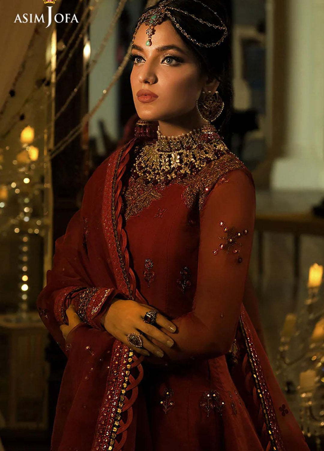 Sadqay Tumharay By Asim Jofa Embroidered Chiffon Suits Unstitched 3 Piece AJ22ST AJST-10 - Eid Collection