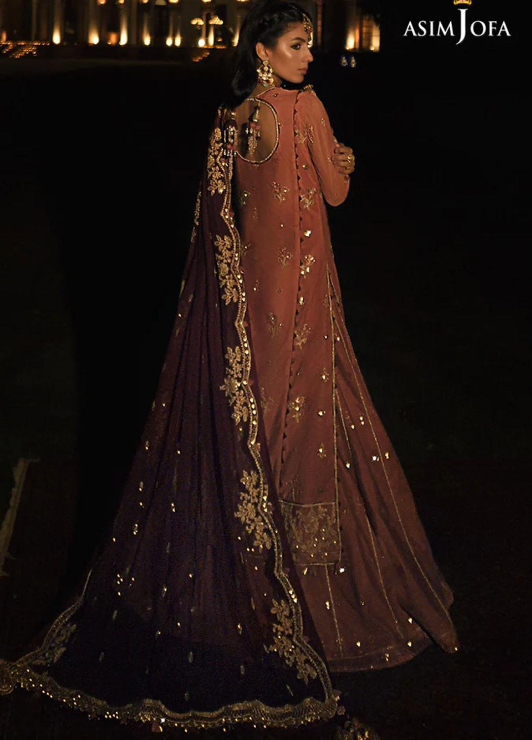 Sadqay Tumharay By Asim Jofa Embroidered Net Suits Unstitched 3 Piece AJ22ST AJST-12 - Eid Collection