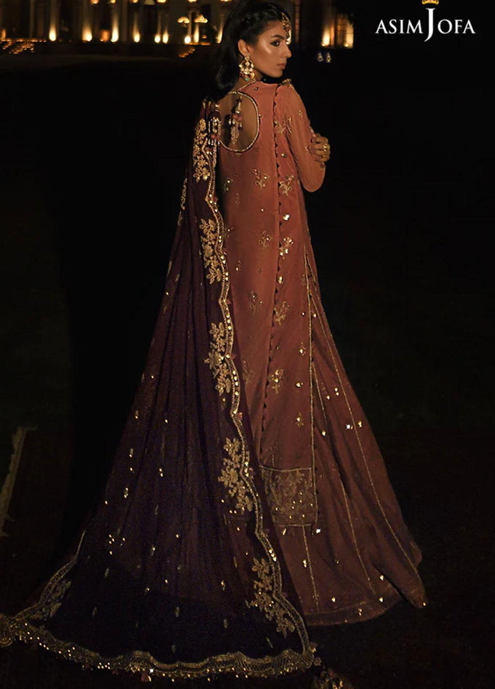 Sadqay Tumharay By Asim Jofa Embroidered Net Suits Unstitched 3 Piece AJ22ST AJST-12 - Eid Collection