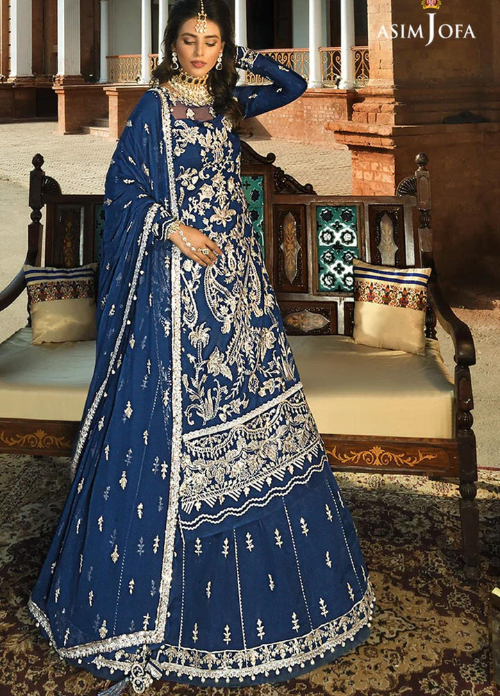 Sadqay Tumharay By Asim Jofa Embroidered Silk Suits Unstitched 3 Piece AJ22ST AJST-13 - Eid Collection