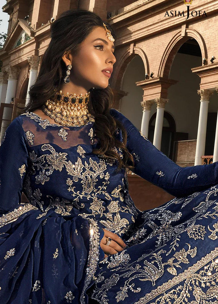 Sadqay Tumharay By Asim Jofa Embroidered Silk Suits Unstitched 3 Piece AJ22ST AJST-13 - Eid Collection