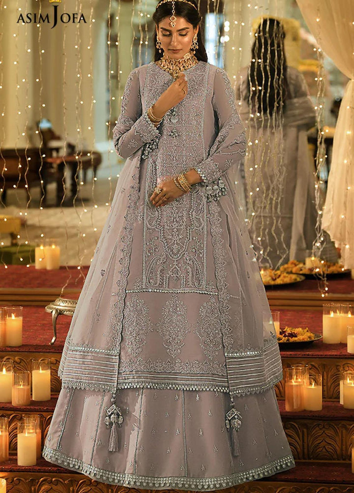 Sadqay Tumharay By Asim Jofa Embroidered Organza Suits Unstitched 3 Piece AJ22ST AJST-15 - Eid Collection