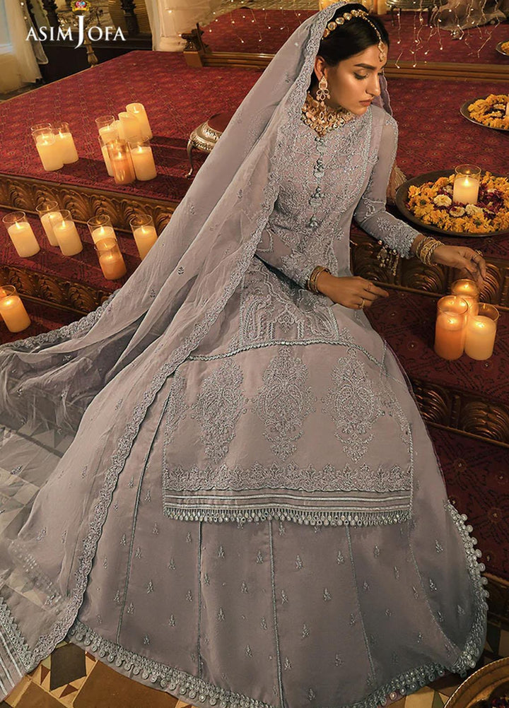 Sadqay Tumharay By Asim Jofa Embroidered Organza Suits Unstitched 3 Piece AJ22ST AJST-15 - Eid Collection
