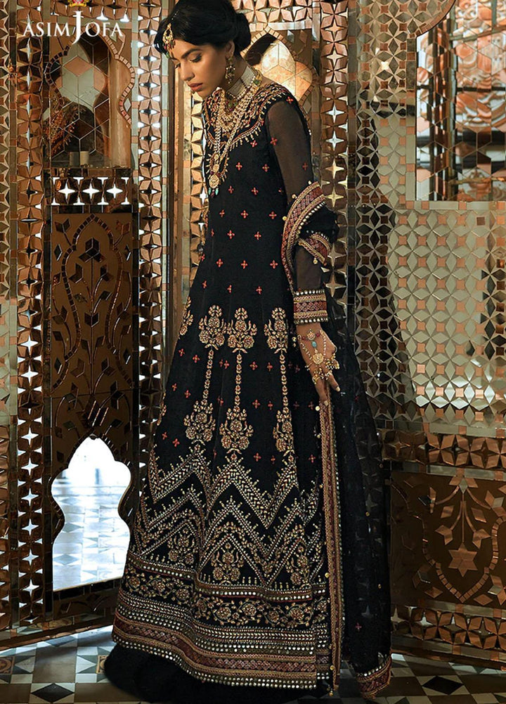 Sadqay Tumharay By Asim Jofa Embroidered Chiffon Suits Unstitched 3 Piece AJ22ST AJST-16 - Eid Collection