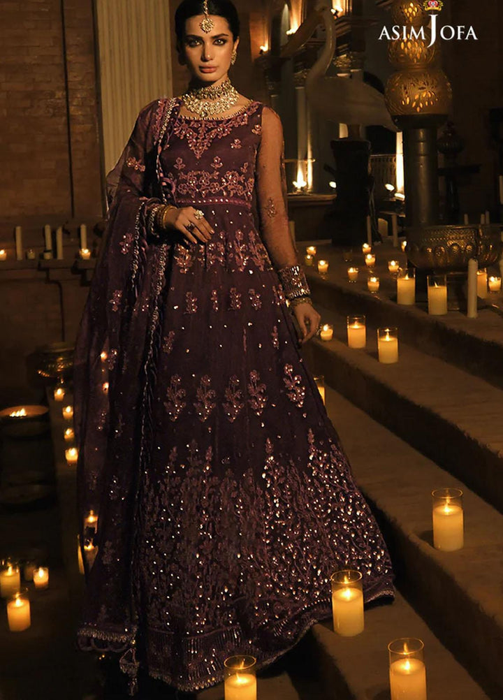 Sadqay Tumharay By Asim Jofa Embroidered Chiffon Suits Unstitched 3 Piece AJ22ST AJST-17 - Eid Collection