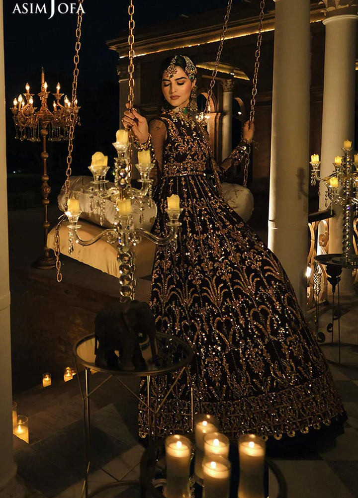 Sadqay Tumharay By Asim Jofa Embroidered Net Suits Unstitched 3 Piece AJ22ST AJST-18 - Eid Collection