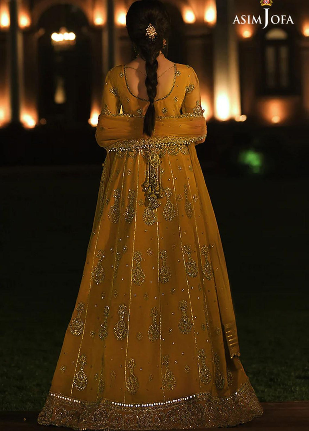 Sadqay Tumharay By Asim Jofa Embroidered Chiffon Suits Unstitched 3 Piece AJ22ST AJST-19 - Eid Collection