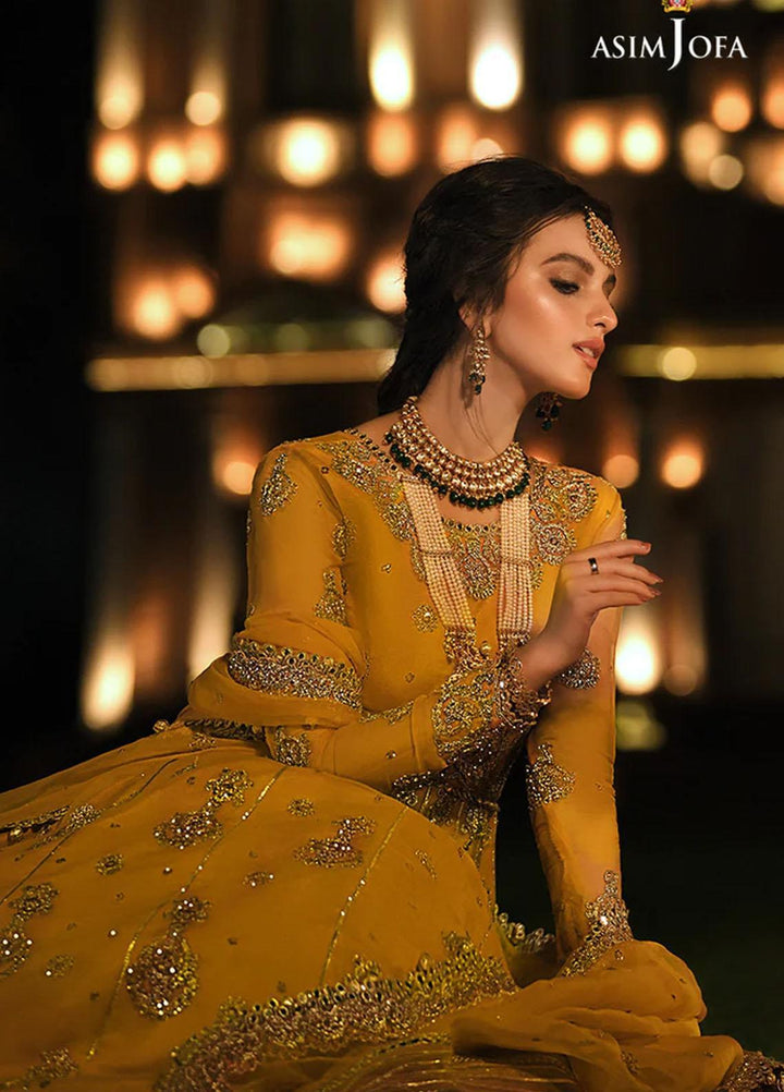 Sadqay Tumharay By Asim Jofa Embroidered Chiffon Suits Unstitched 3 Piece AJ22ST AJST-19 - Eid Collection